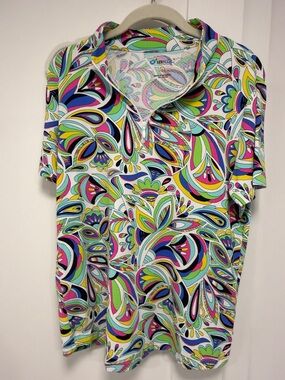IBKUL Pastel Paisley Moisture-Wicking Golf Shirt - Mint, Pink, Yellow, Blue